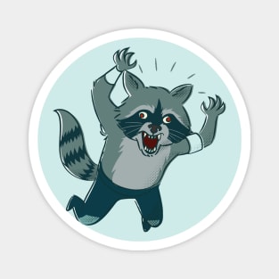 Funny Mexican Rabid Raccoon Luchador Wrestler Sketch Drawing Magnet